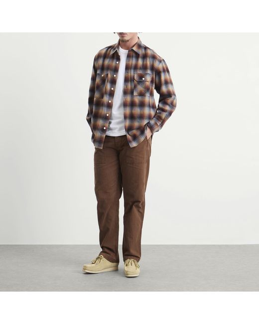 Dubbleware Brown Herringbone Fatigue Pants for men
