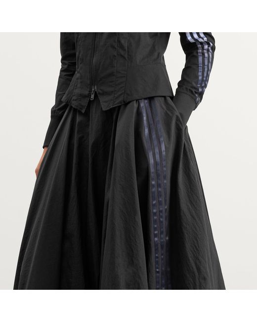 Y-3 Black Balloon 3 Stripes Midi Skirt