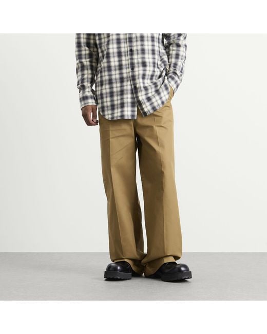 Balenciaga Natural Wide Leg Cotton Chino Pants for men