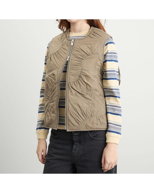 STORY mfg. Natural Pluto Zip Up Padded Vest