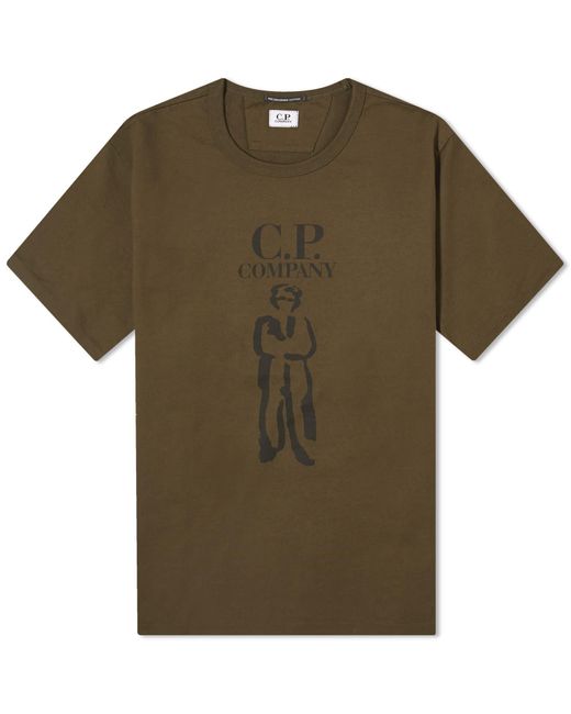 C P Company Green 30/2 Mercerized Jersey Twisted British Sailor T for men
