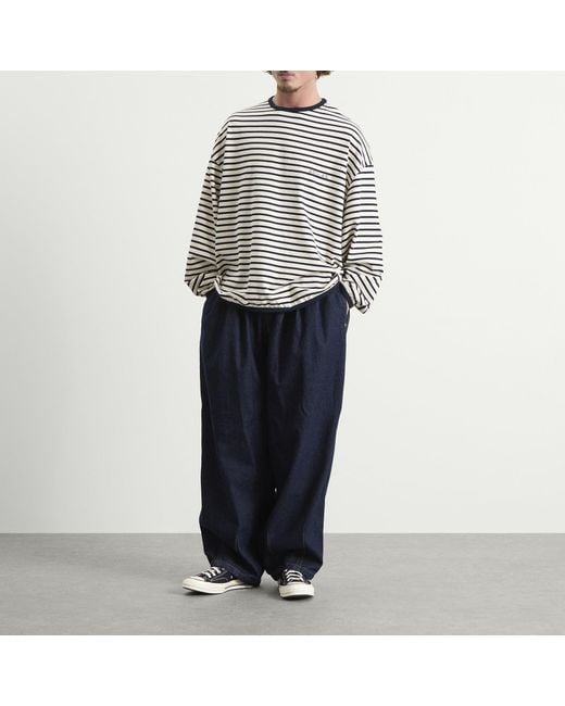 ANGLAN Blue Rigid Denim Balloon Pants for men