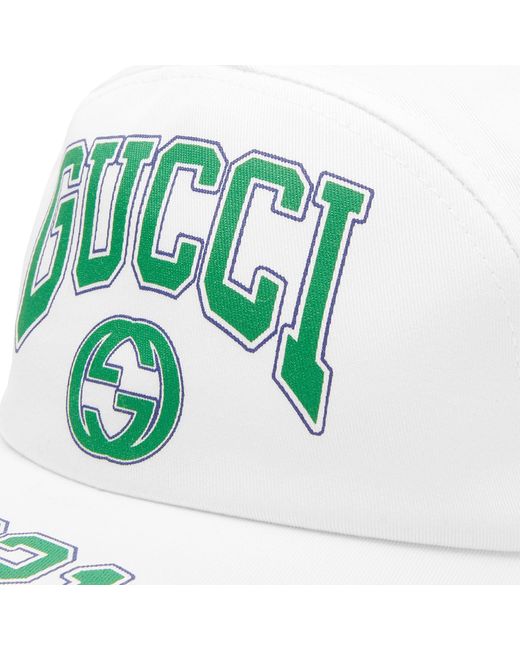 Gucci White College Baseball Cap for men
