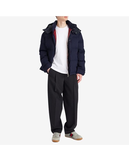 Gucci Blue Gg Canvas Down Hooded Jacket for men
