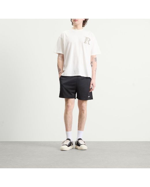 Represent Black Washed Mesh Shorts for men