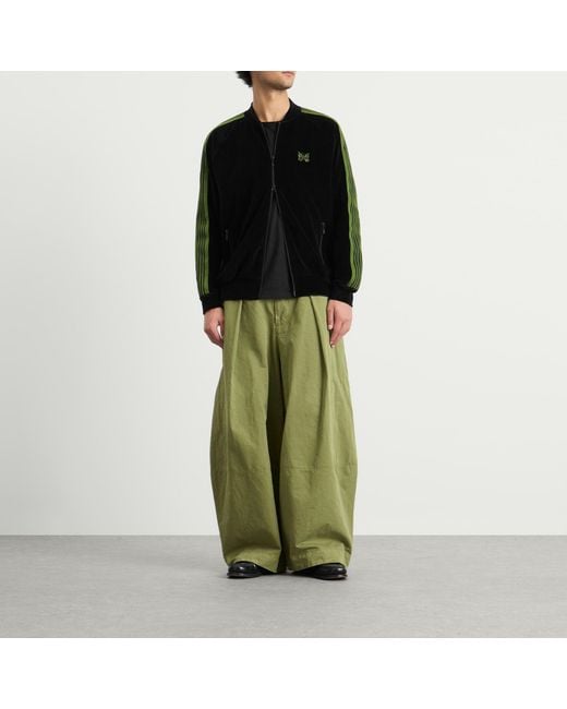 Needles Black Velour Rib Collar Track Jacket for men