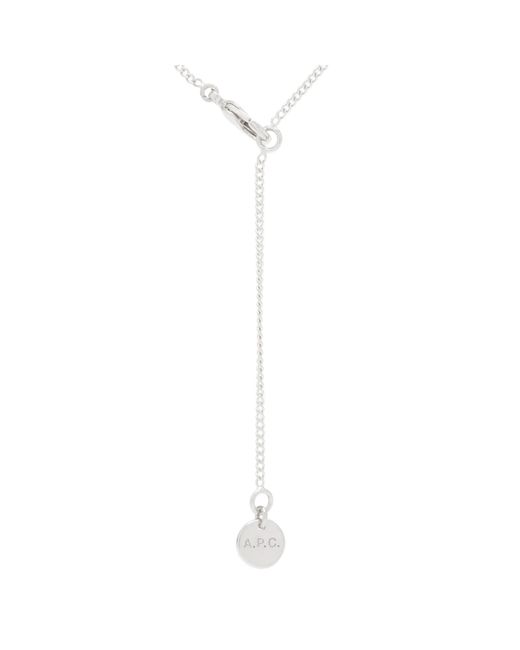 A.P.C. Metallic Eloi Perforated Logo Necklace for men