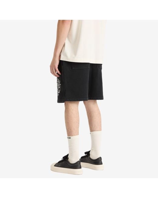 Cole Buxton Black Distressed Collegiate Shorts for men