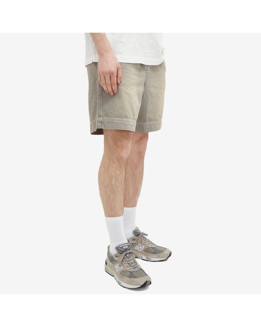 YMC Natural Hickory Stripe Jay Shorts for men