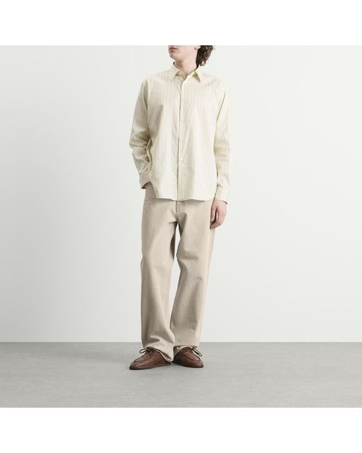 Auralee Natural Faded Hard Twist Denim Wide Pants for men