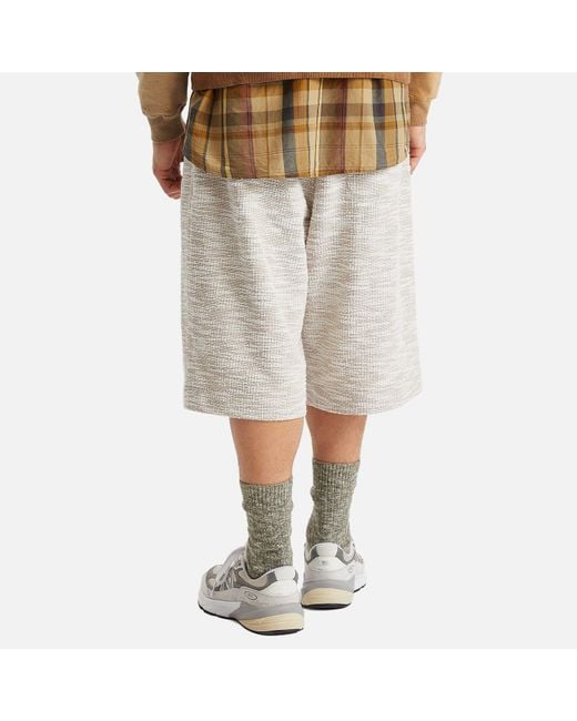 Merely Made White Jacquard Wide Shorts for men