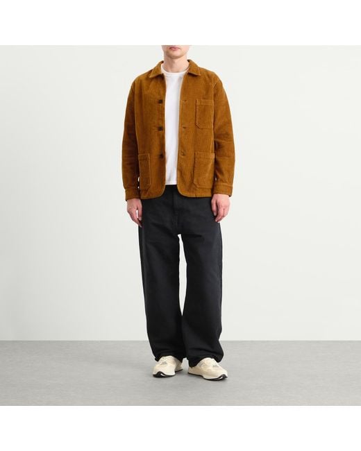 Portuguese Flannel Brown Labura Corduroy Chore Jacket for men