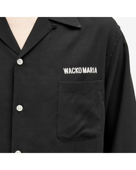 Wacko Maria Black 50'S Embroidered Logo Shirt for men