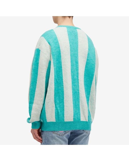 ICECREAM Green Stripe Knit Cardigan for men
