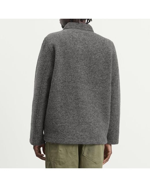 Universal Works Gray Wool Fleece Field Jacket for men
