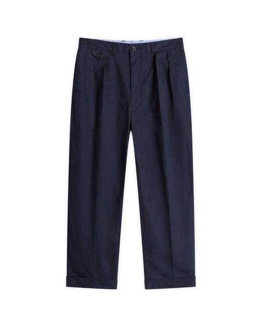 Beams Plus Blue 2 Pleat Chino for men