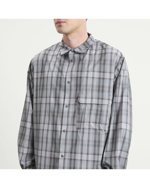 Snow Peak Gray Fade Check Breezy Shirt for men