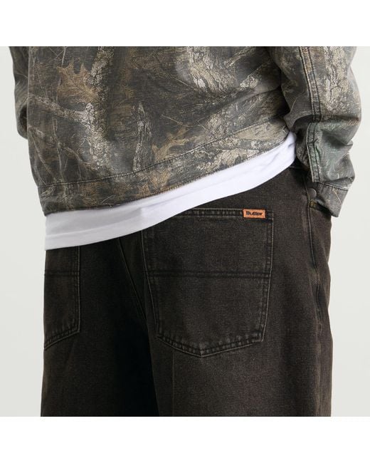 Butter Goods Black Baggy Denim Shorts for men