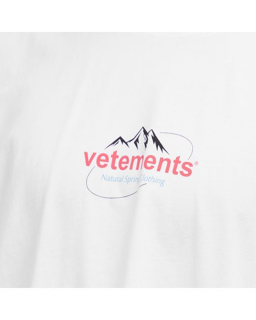 Vetements White Spring Water Logo T-Shirt for men