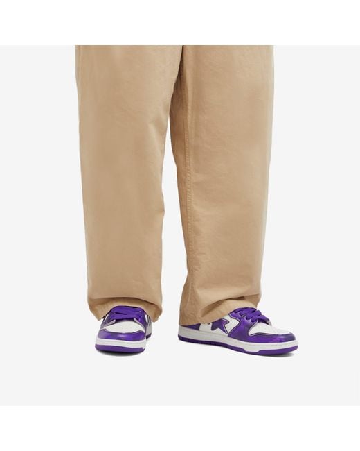A Bathing Ape Purple Camo Leather Sk8 Sta Sneaker for men