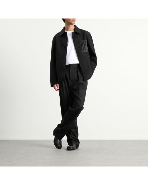 Casablanca Black Bonded Techno Wool Workwear Jacket for men