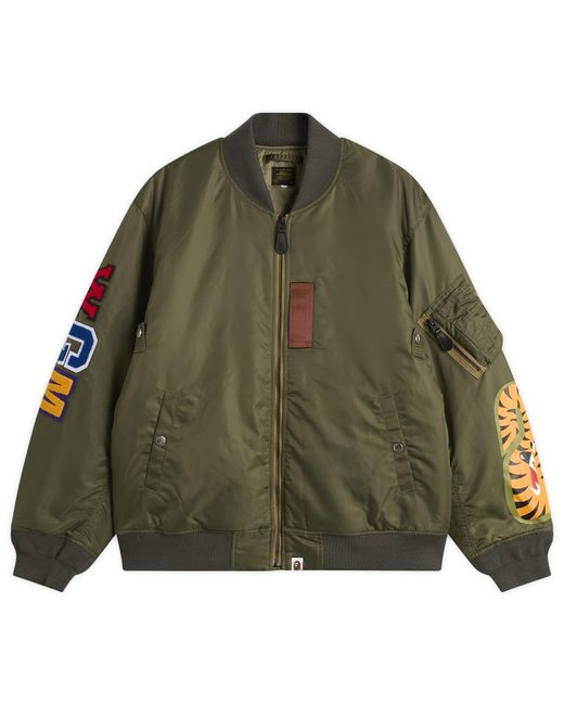 A Bathing Ape Green Shark Ma-1 Jacket for men