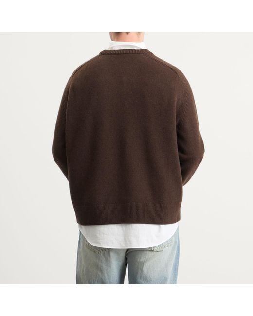 Acne Brown Kaybe Richard Yak V Neck Jumper for men