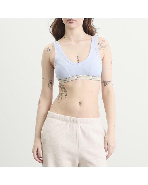 Calvin Klein Blue Heritage Lightly Lined Triangle Bralette