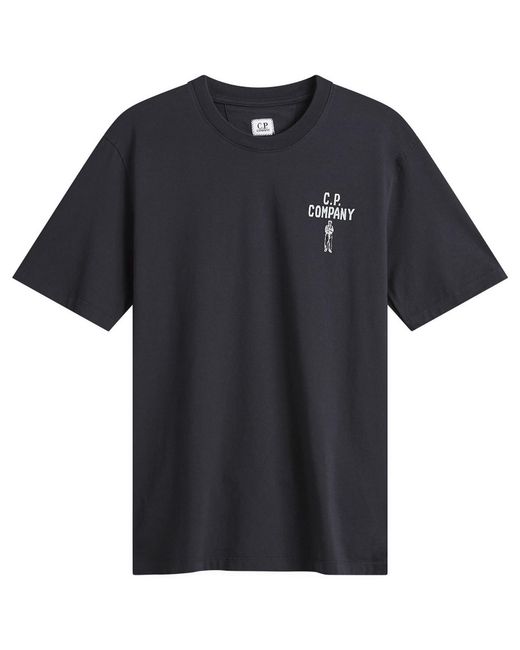 C P Company Black Logo Print T-Shirt for men