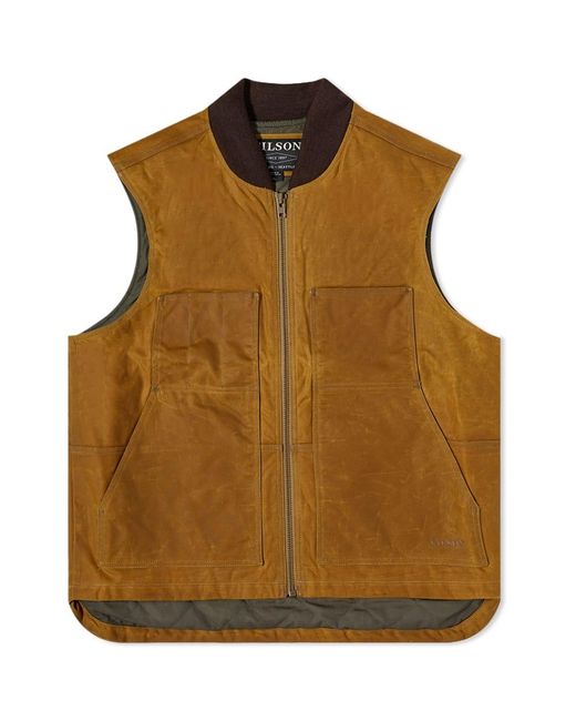 Filson Cotton Tin Cloth Insulated Work Vest in Dark Tan (Brown) for Men Lyst