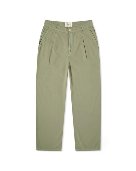 Folk Green Wide Fit Trousers for men