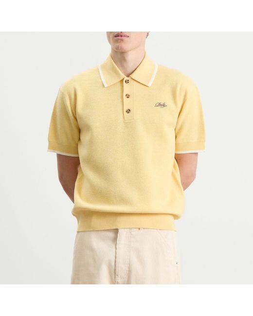 Drole de Monsieur Yellow Woven Polo for men