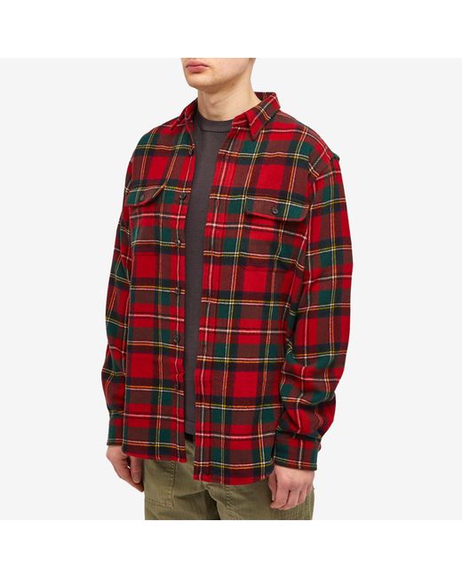 Polo Ralph Lauren Red Tartan Fleece Overshirt for men