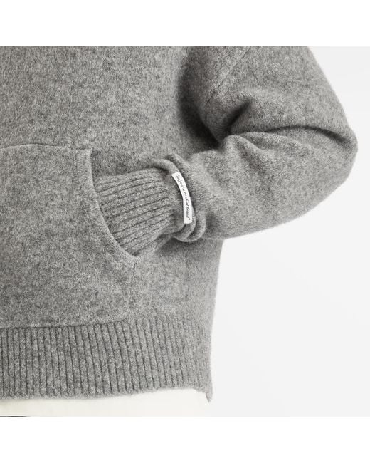 About Blank Gray Mohair Knitted Logo Hoodie for men