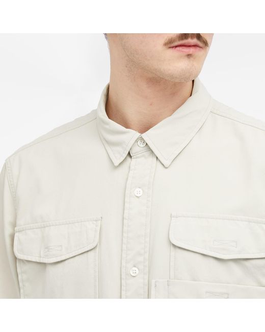 Barbour White Lisle Safari Short Sleeve Shirt for men