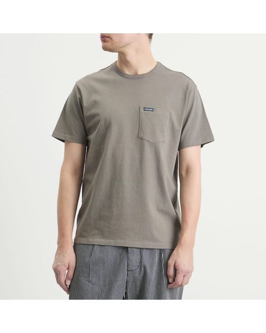 Dubbleware Gray Pocket Label T-Shirt for men