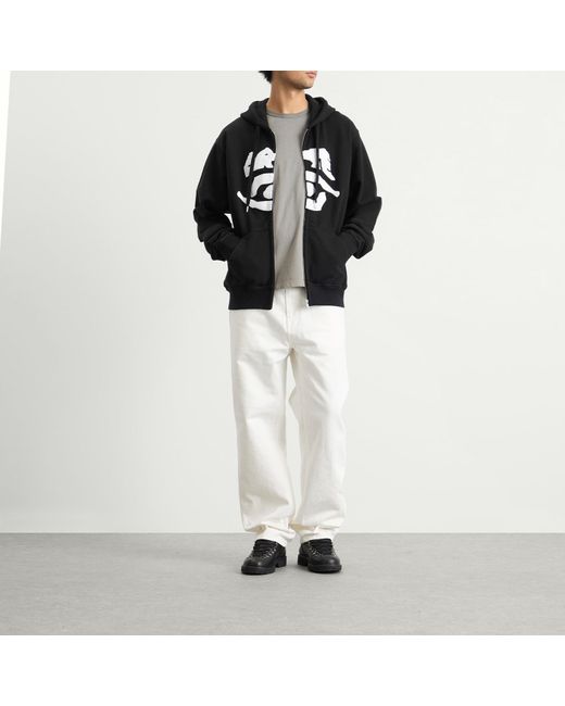 Arte' Black Eyes Front Zip Hoodie for men