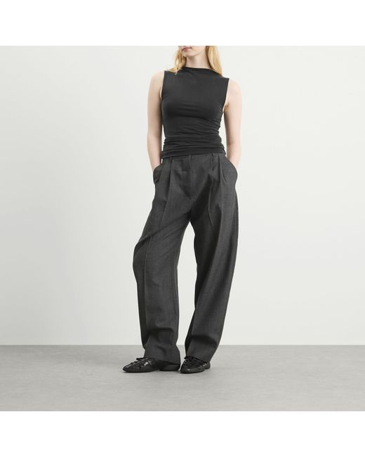 St. Agni Black Cupro Jersey Top
