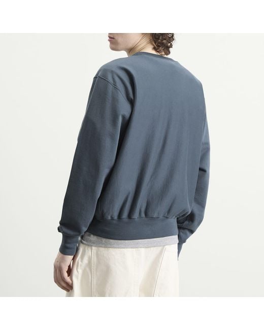 Auralee Blue High Gauge Sweatshirt for men