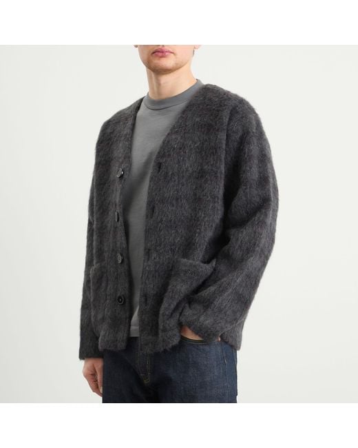 Our Legacy Black Hairy Wool Cardigan for men