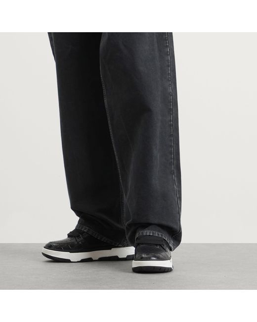 Amiri Black Croc Debossed Ma-1 for men