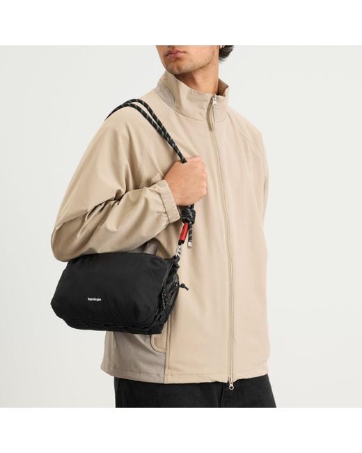 Topologie Black Polyester Bottle Sling Backpack