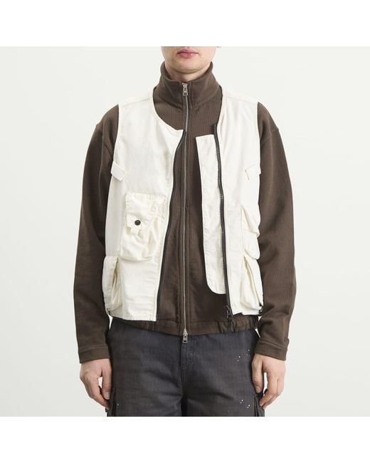 Stone Island Natural Cotton Nylon Micro Ripstop Utility Vest for men
