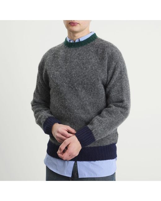 Howlin' By Morrison Gray Howlin' Captain Harry Contrast Trim Jumper for men