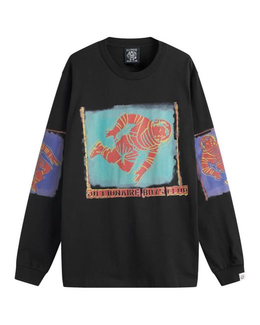 BBCICECREAM Black Astro Portrait Long Sleeve T-Shirt for men