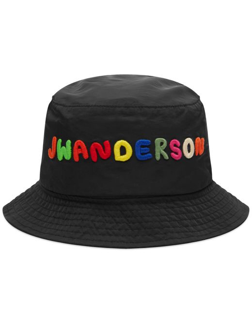 J.W. Anderson Black Logo Embroidery Bucket Hat