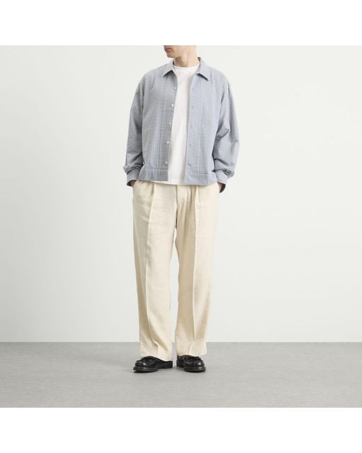 NN07 Blue Reed Check Seersucker Overshirt for men