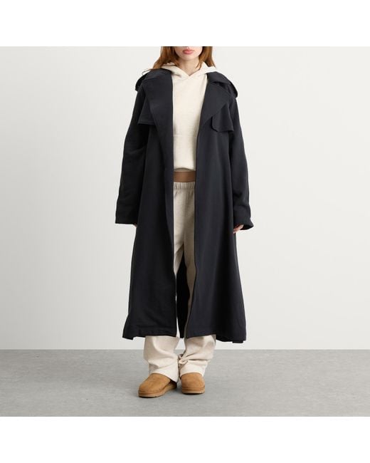 Skims Black Boyfriend Fleece Trench Coat