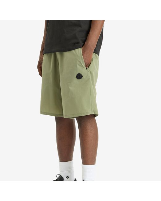Moncler Green Bi-Stretch Nylon Opaque Shorts for men