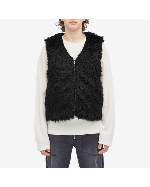 Cole Buxton Black Mohair Gilet for men